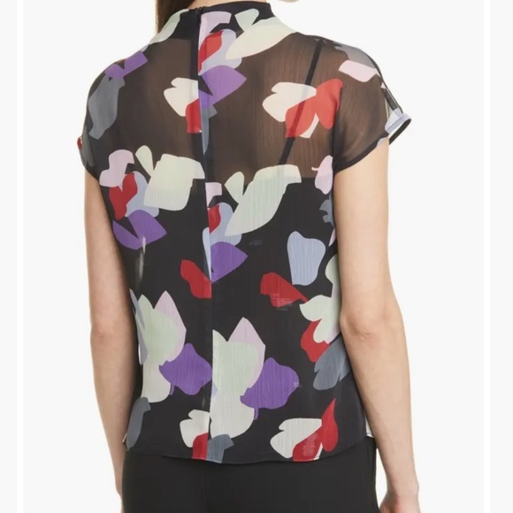Armani Draped Floral Print Blouse - Picture 9 of 12